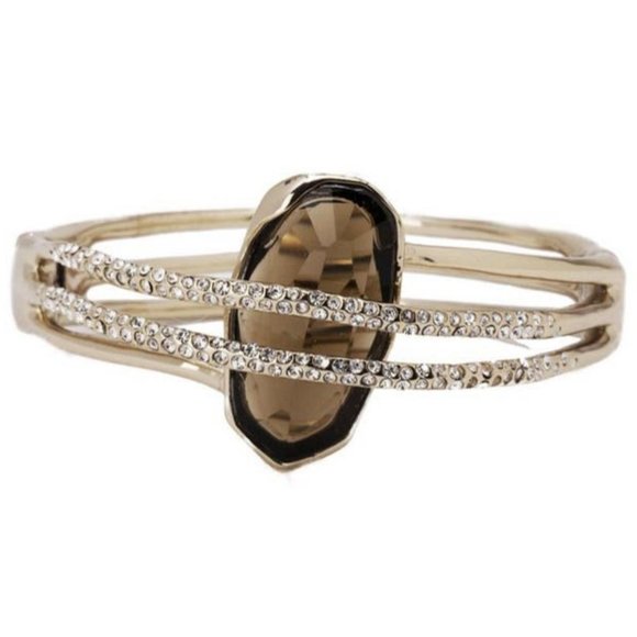 NEW Alexis Bittar Smoky Quartz Hinged Bangle - Picture 3 of 5
